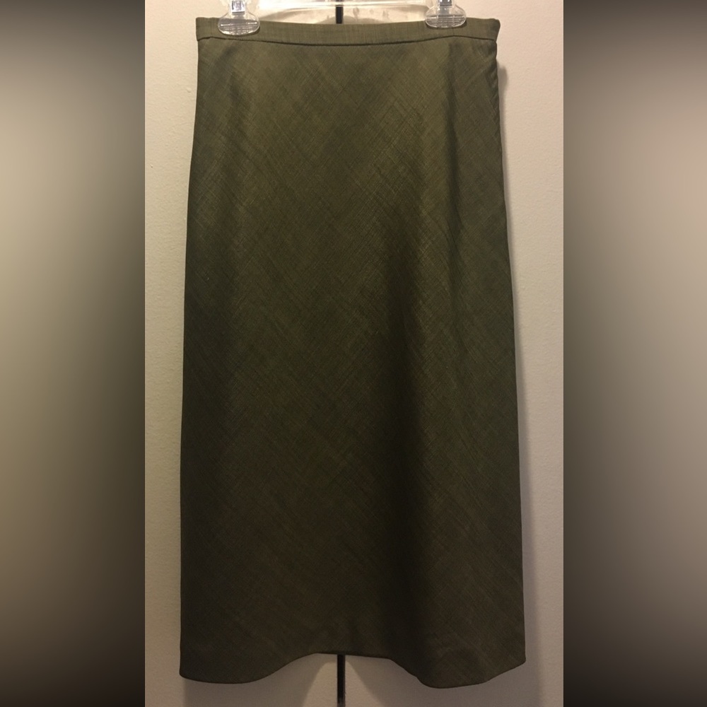 Vintage GUCCI -Green/Black Lana Wool Unlined Skirt Size 38 IT/6 - 8 US